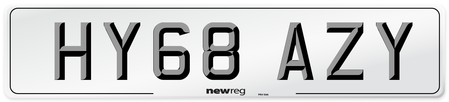 HY68 AZY Number Plate from New Reg